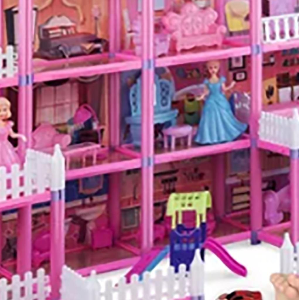278pcs Doll House Building Toys DIY Assembly Doll Accessories Simulation Castle Building Kit for