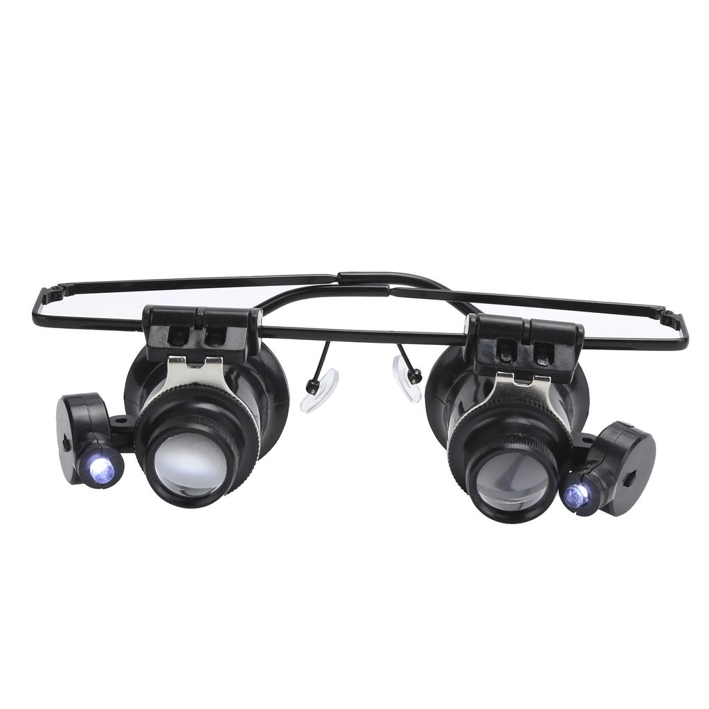 Glasses Type DualLens Magnifier with 2 LED Lights for Electronics Jeweler Watch Repair