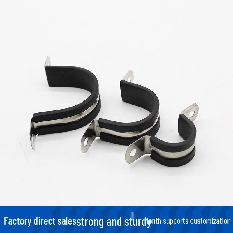 304 Stainless Steel U-Shaped Pipe Clamp with Pad for Water/Cable