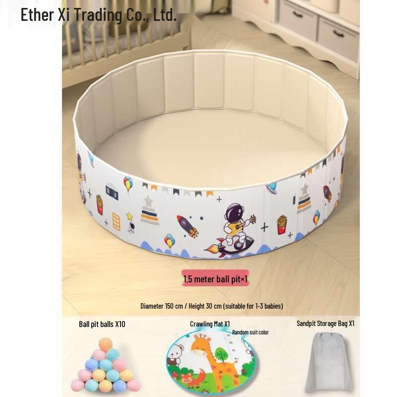 Conjunto Infantil de Arenero y Piscina de Bolas Oceánicas con Valla y Semillas de Casia Juguetes de Arena para Interior