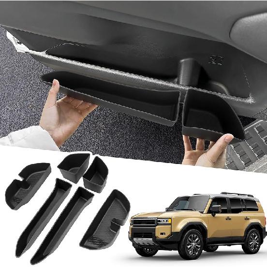 Black Center Console Cover Compatible With 2024 2025 Toyota Land Cruiser First Edition 250/Prado/LC250 Seat Gap Storage Box Center Console Organizer