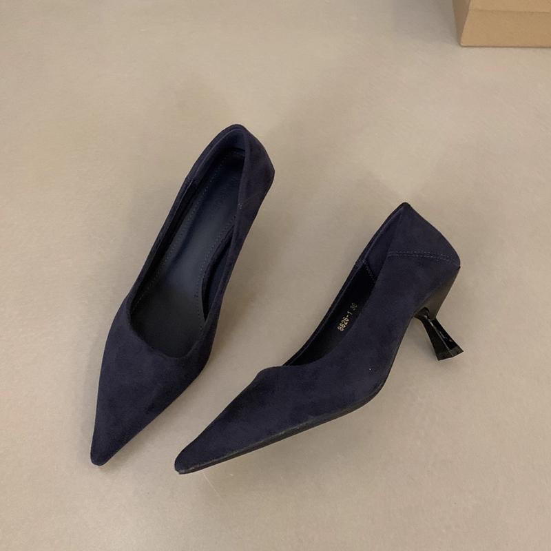 Fashion SUOJIALUN 2025 New Brand Autumn Women Pumps Shoes Fashion Pointed Toe Shallow Slip On Boat Shoes Thin High Heel Pumps Shoes