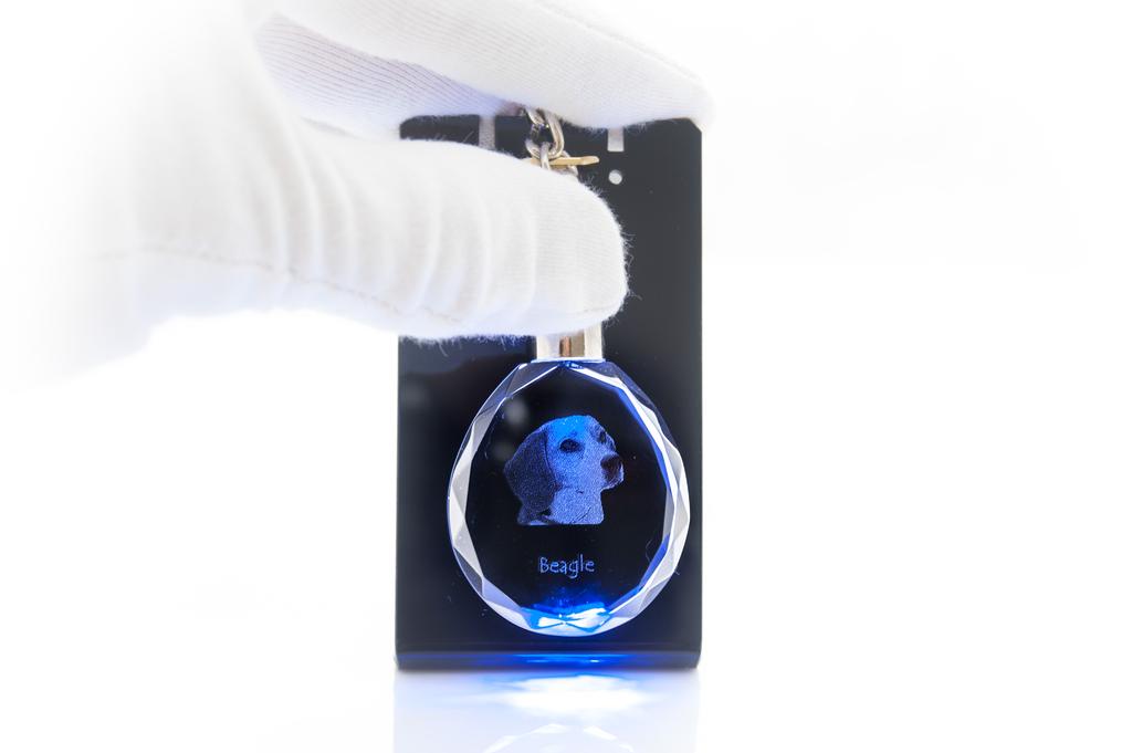 Beagle - pendant with a photo of a dog, crystal key ring in a gift box, a unique gift by Art-Dog