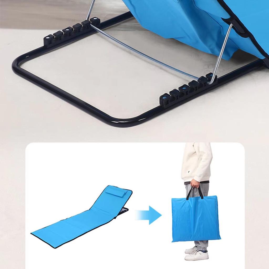 Portable Outdoor Beach Mat Foldable Lounge Chair with Adjustable Backrest Lightweight Sunbathing Camping Mat