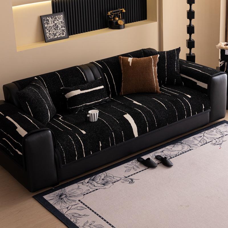 

Sofa Cushion Universal In All Seasons New Light Luxury High-End Seat Cushion Chenille Non-Slip Leather Sofa Cover Cover Cloth 70*70cm