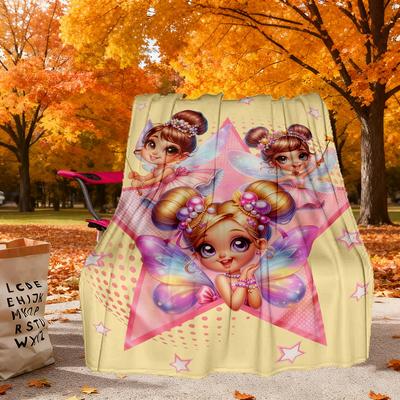 Fairy Princess Star Outdoor Flannel Blankets, Outdoor Travel, Home Blankets, Fan Gifts,Suitable for All Seasons, Christmas Gifts. R1127139