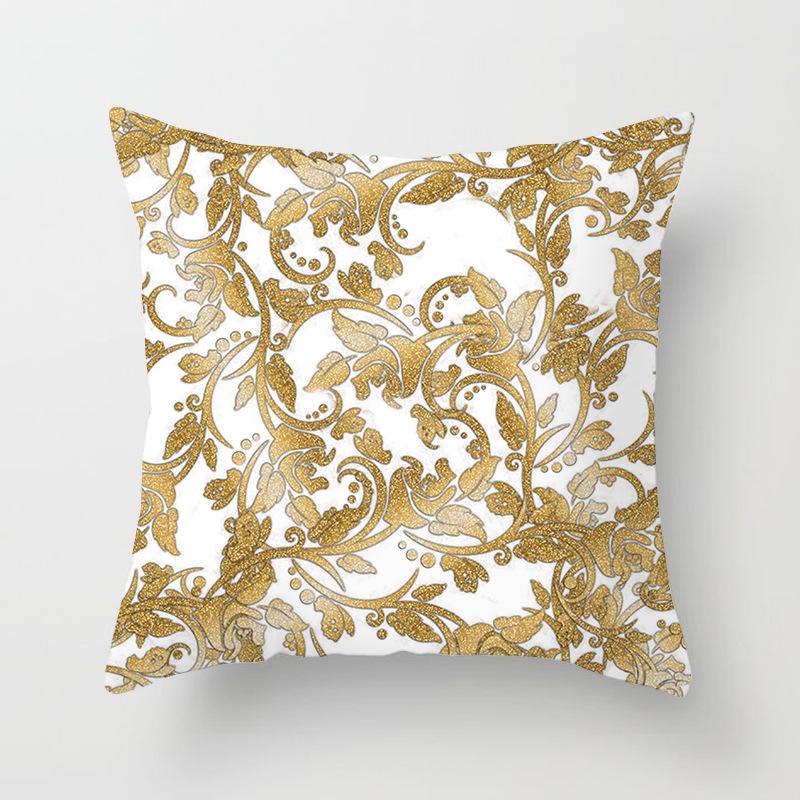 Ins Nordic Style Home Soft Decoration Gold Sofa Pillowcase Digital Printing Office Cushion Cover Pillowcase