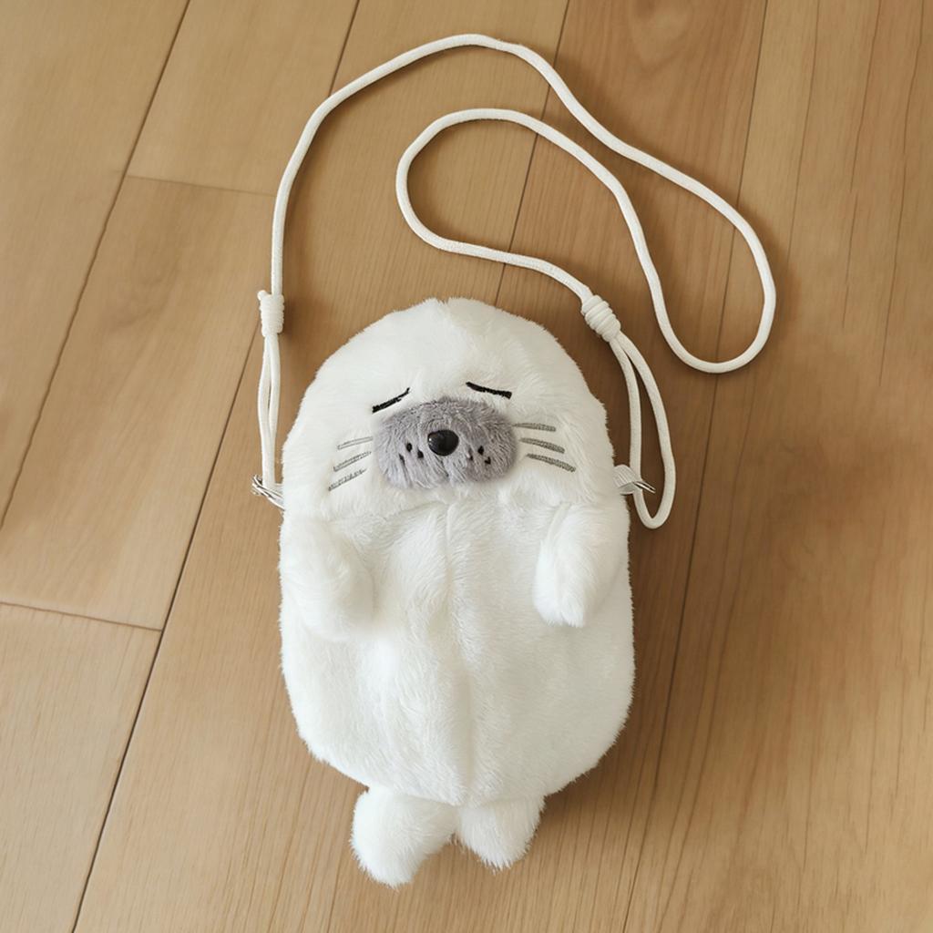 1 Borsa a Tracolla Nuova Carina Cartone Animato Foca Peluche Borsa a Spalla Ragazza Borsa a Tracolla a Catena Borsa Bambola di Peluche
