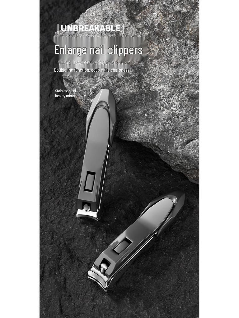 Stainless Steel Anti-Splash Nail Clippers with Large Opening and Debris Collection Compartment