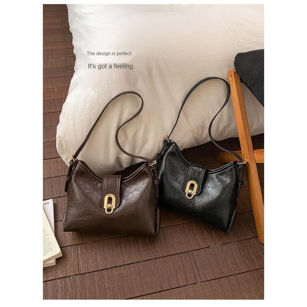 Crossbody Bag Women PU Vintage Lock Daily Commute