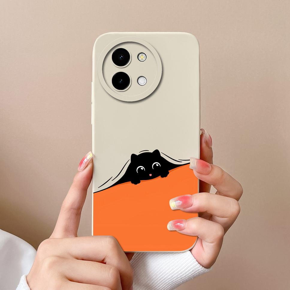 For Vivo Y38 5G Phone Case Lovely Cartoon Panda Pattern Soft Liquid Silicone Shockproof Protective Back Cover For Vivo Y 38 Capa
