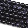 Perline distanziatrici naturali sciolte Perline rotonde lisce di sabbia blu per realizzare gioielli