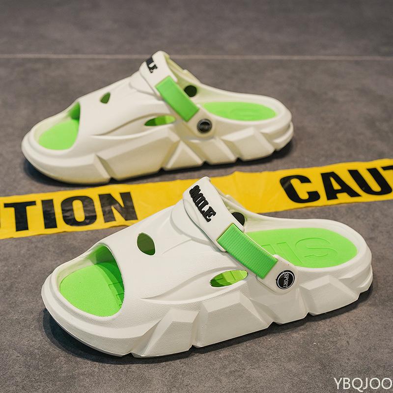 Fashion Trendy Men's EVA Slippers for Outdoor Wear New Summer Sports Beach Anti Slip Thick Sole Contrasting Color Casual Men's Sandals