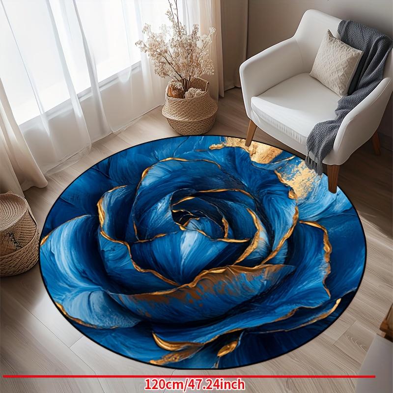 1Pcs Modern Minimalist Round Carpet Soft Non-Slip Decorative Doormat 2D Print Washable Area Rug for Entryway Home Office Yard