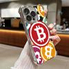 B-Bitcoin Plating Phone Case For iPhone 17 16e 16 15 14 13 12 11 Pro Max X XR XSMax 7 8 Mini Air Plus Anti-Fall Airabag