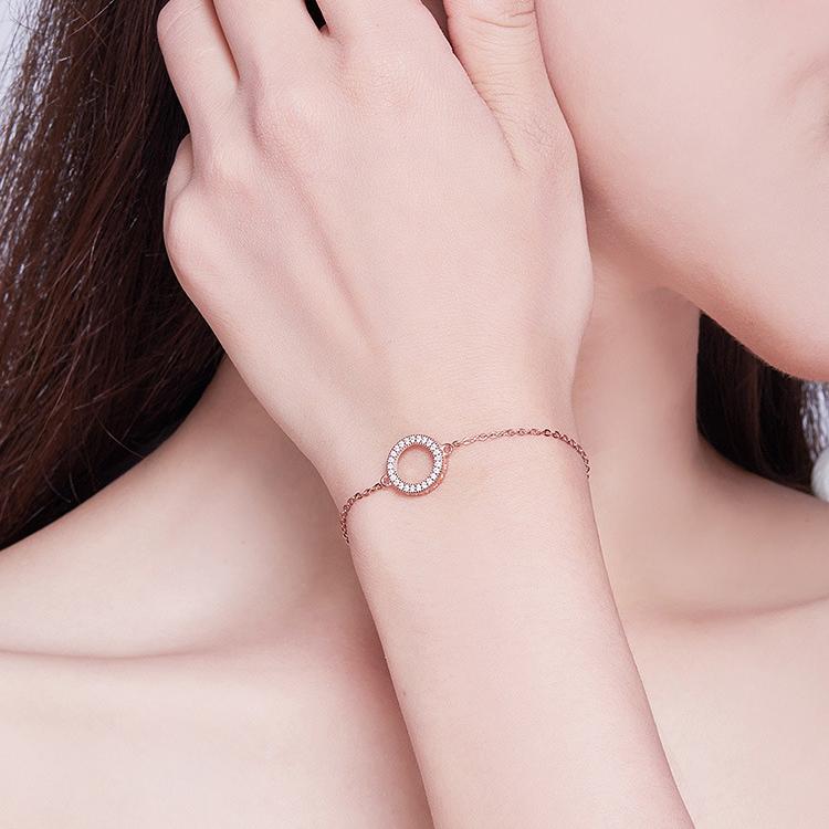 Original Origin Fashion Einfaches Armband Damen-Armband aus rosévergoldetem S925-Sterlingsilber