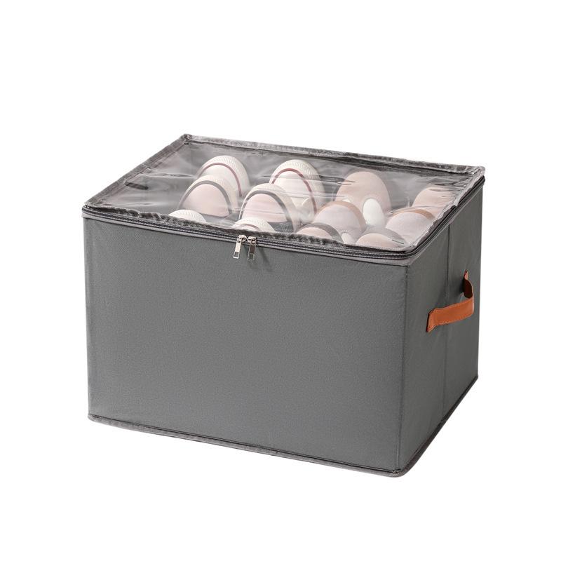 Foldable Fabric Organizer Box with Lid: Multifunctional, Divided Compartments for Underwear, Panties, Shoes, or Sundries.