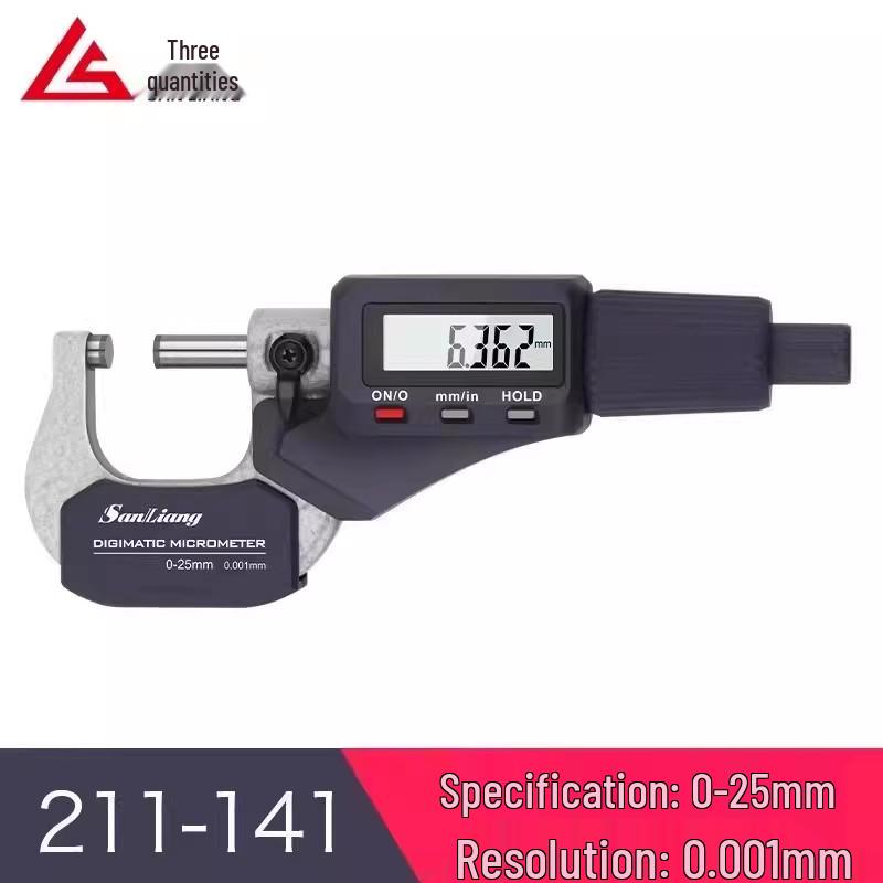 High Precision Digital Vernier Caliper, 0-25mm, with Digital Display - Japan Three Measurement Micrometer for Outer Diameter