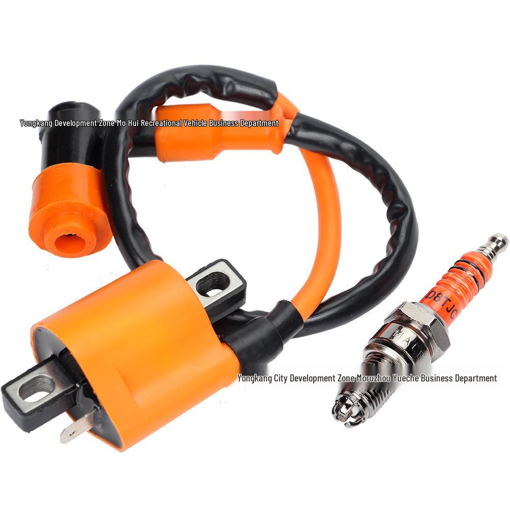 ATV Off-Road Vehicle Orange Coil & Three-Prong Spark Plug for CG 150/200/250