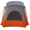 5 Person Camping Tent Grey and Orange Waterproof