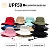 Printed Embroidered Anti-UV Foldable Sun Protection Bucket Hat for Men and Women