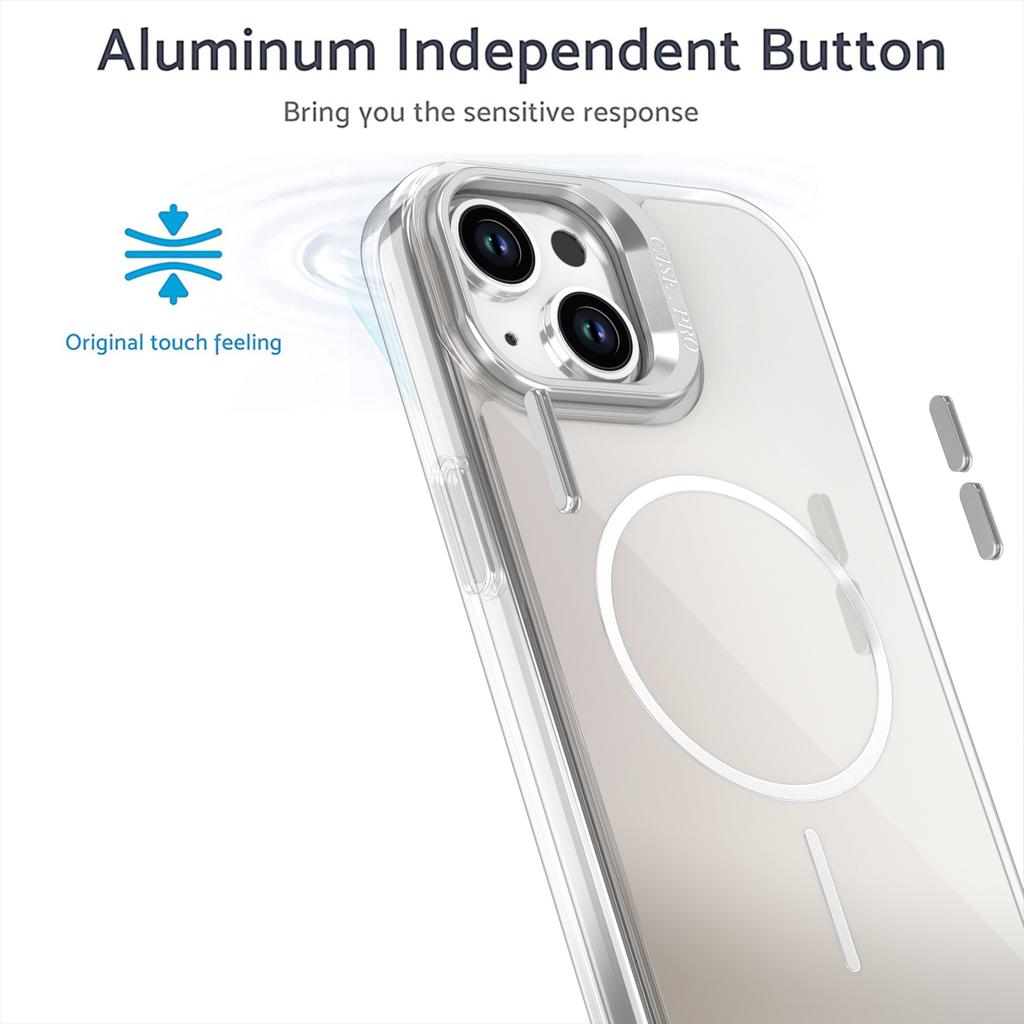 For iPhone 15 Case Compatible with MagSafe TPU+Acrylic Gradient Phone Cover with Kickstand