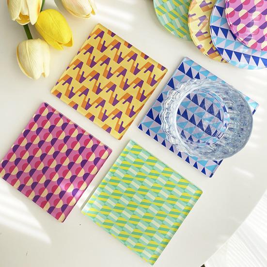 Acrylic Coaster Heat Resistant Insulated Cup Mat for Hot Coffee And Water Cups Non-Slip Waterproof Table Protection Mat Home Office