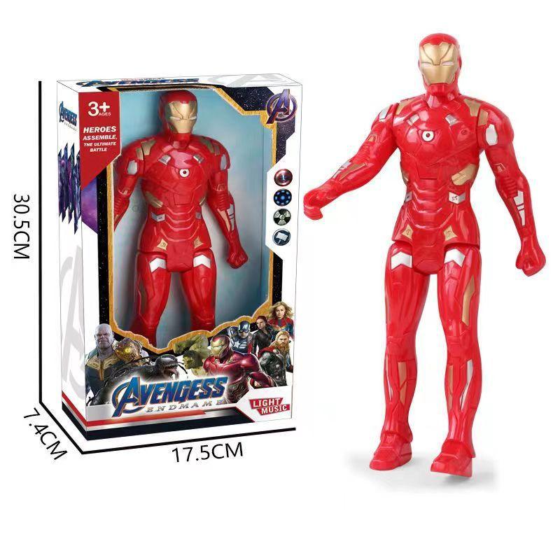 The Avengers Spider Man Hulk Film Handcrafted Model  Toys Marvel Movable Luminesn Doll Handmade Children's Birthday Gift
