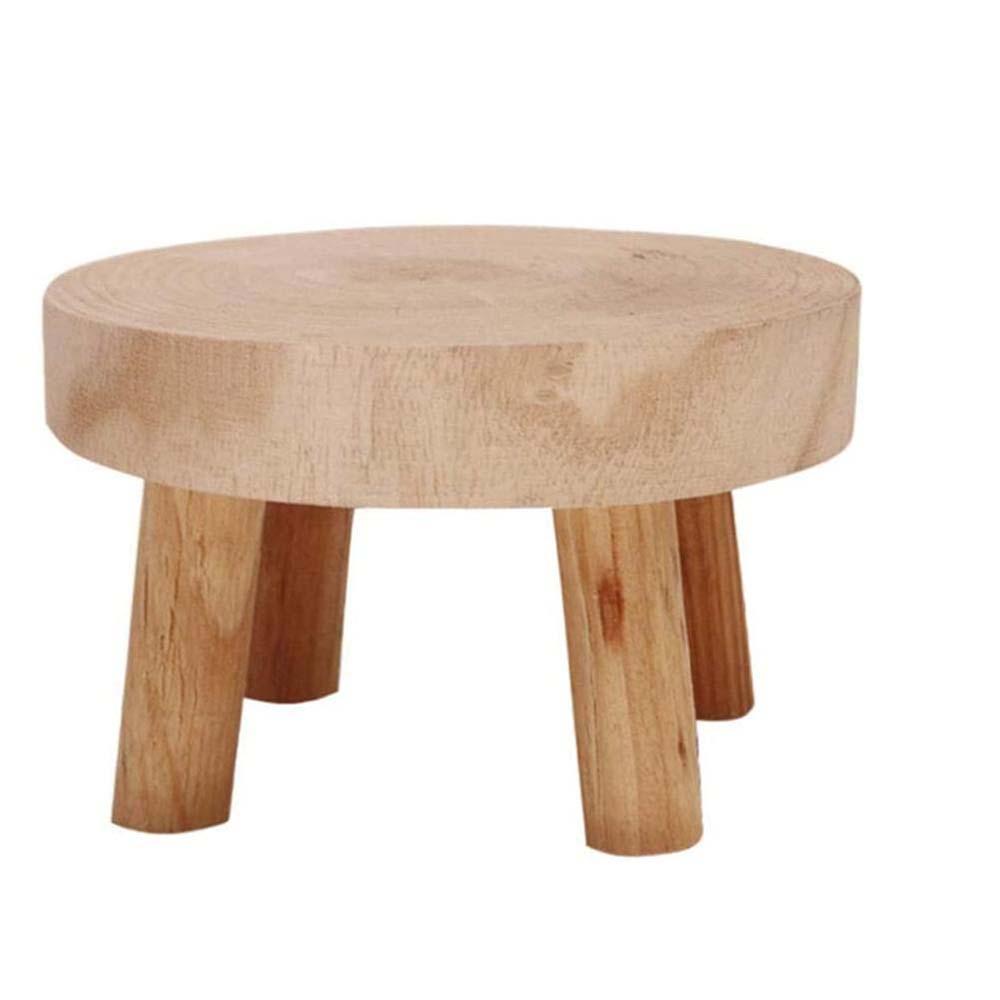 Display Succulent Indoor Outdoor Flower Pot Base Plant Stand Shelf Flower Pot Holder Wooden Stool S