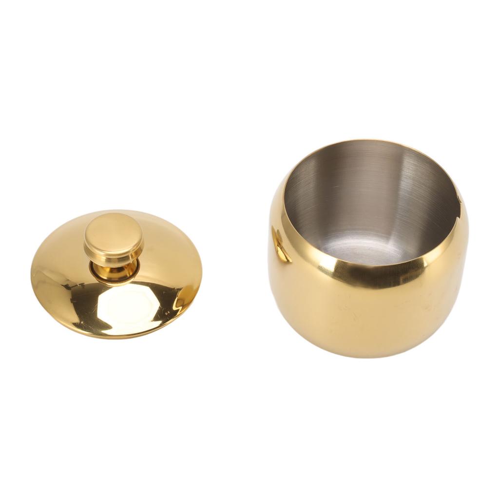 Oțel Inoxidabil Aur Condiment Asezonare Vas Recipient Borcan Depozitare Sare Zahăr Piper