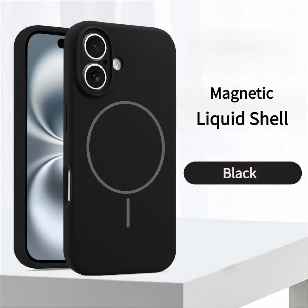 Magnetic Original Liquid Silicone Phone Case For iPhone 15 14 16 Plus 12 13 16 17 Pro Max Funda For Magsafe Protector Soft Cover