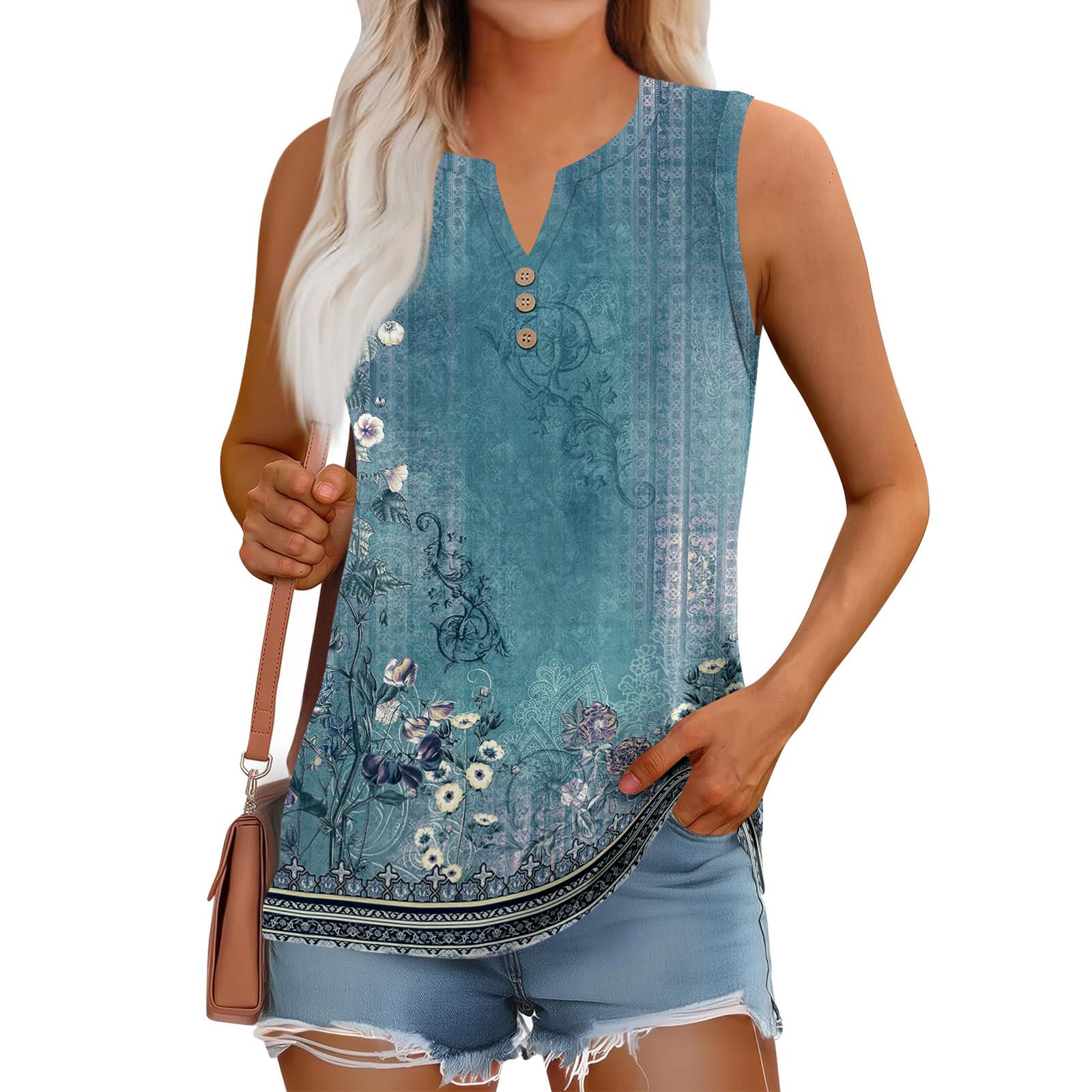 

Женский летний жилет, свободный, однотонный, с пуговицами, V-образным вырезом, повседневная рубашка без рукавов XXXL