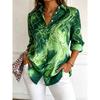 Women's Long Sleeve Marble Print Button Down Casual Shirt Elegant Daily Blouse Tops In Black White for Spring Summer