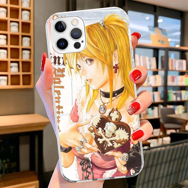 N-Note D-Death MisaMisa Cover Phone Case For iPhone 16 17 Air 15 14 Pro Max 16E Phone Case 13 Mini 12 11 7 SE 8 Print Pattern Fi