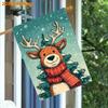 (Ejit)1pc Christmas Featuring Adorable Reindeer And Pine Tree Designs (1) -Double-Sided Garden Flag for Courtyard Decoration, Suitable for Outdoor And