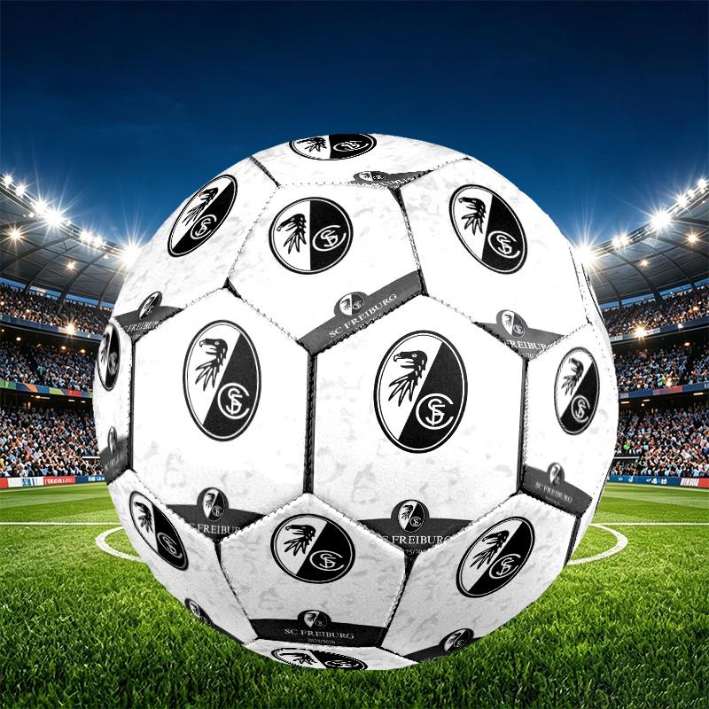 SC Freiburg Print Size 5 Soccer Ball, PU Wear Resistant Football for Match Training and Daily Practice, Birthday Gift for Soccer Fans