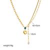 Stainless Steel Heart Pendant Necklace for Women Girl Crystal Pearl Choker Chain Jewelry Gift