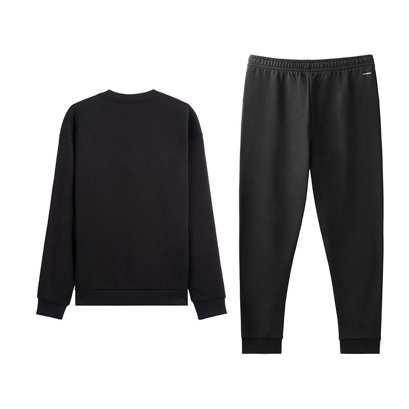 Li Ning Trendy Fashion Versatile Crew Neck Classic Sweatshirt Comfortable Long Pants Casual Sports Suit AWDVH37-5+AKLVC89-1