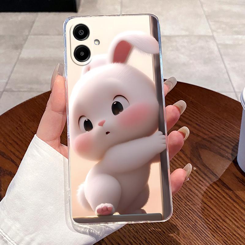 For Samsung Galaxy A07 4G 2025 Silicone Aesthetic Fashion Cute Cat Phone Case Transparent Soft TPU Casing SamsungA07 Back Cover