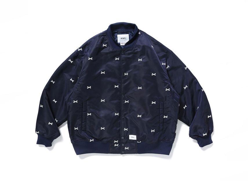 Wtaps TEAM JACKET NYLON. TWILL. TEXTILE Navy