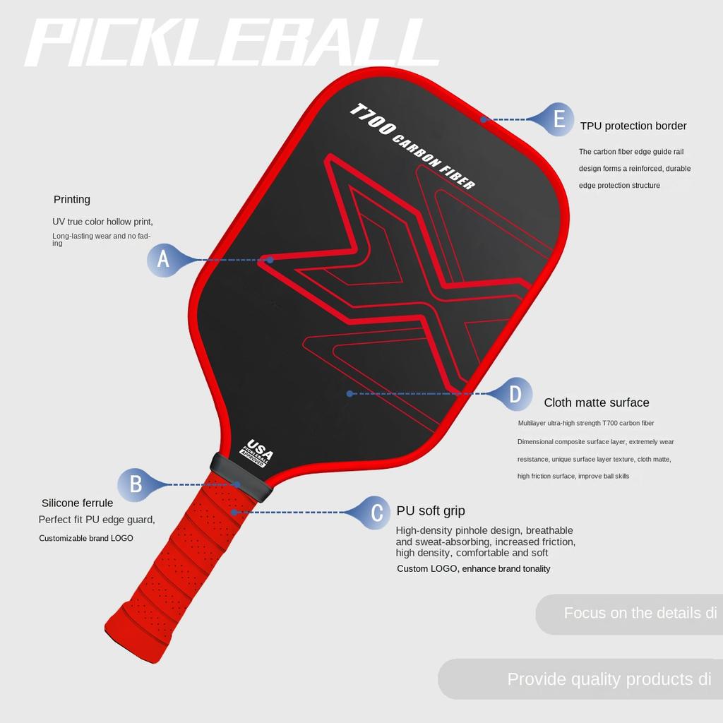 Carbon Fiber for Pickleball Paddle T700 16mm Hot Selling Cloth Pattern Frosted Hollow Pattern Outdoor Sports Source Factory