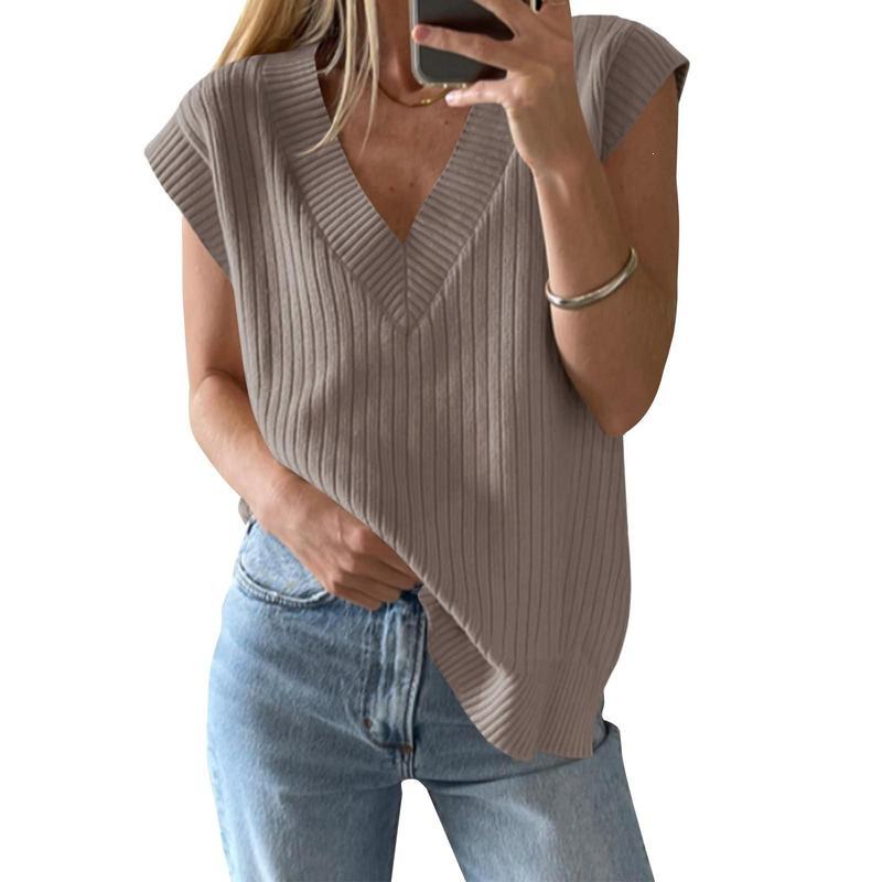 Ladies' V-neck Casual Knit Vest Top