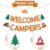 Welcome Campers Banner - Camping Theme Birthday Bachelorette Party Decor, Family Camp Day Party Decor, Forest Adventure Baby Shower Decorations