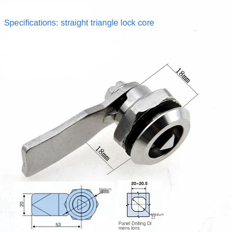 Stainless Steel Drawer Cabinet Lock Box Door Lock Triangle Key Cam Industrial Lock Cylinder Hardware Power Distribution Tool
