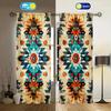 Tribal Art Printed Curtain for Home Decor - Rod Pocket Window Treatment for Bedroom, Kitchen, Living Room