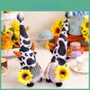 Kuh-Rudolph-Figur Stehende Dekoration mit Sonnenblumen-Gesicht für Zuhause oder Veranstaltungsdisplay