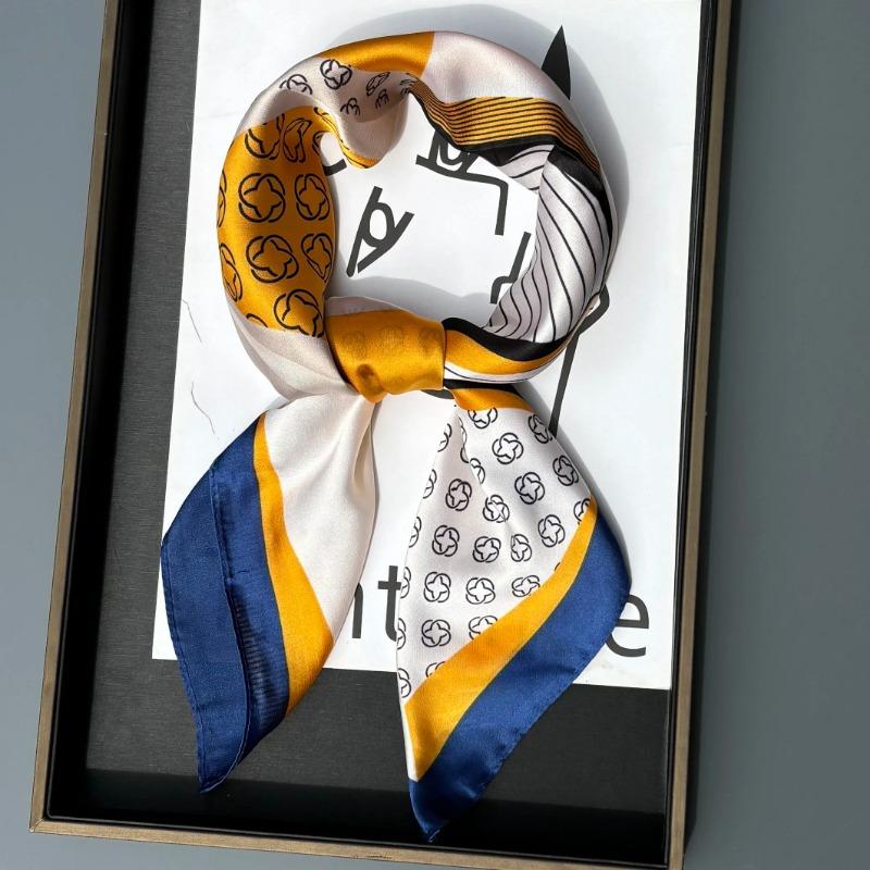 Horse Print Female Silk Neck Scarf Square Hair Scarves Foulard Head Band Shawls Wraps Neckerchief Bandana Women