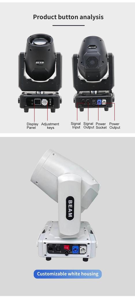 Beam 7r Mini 230w Atmosphere Mobile Stage Light with Aperture Rainbow LED Spotlight Dmx DJ Bar Party Wedding Christmas Atmosphere