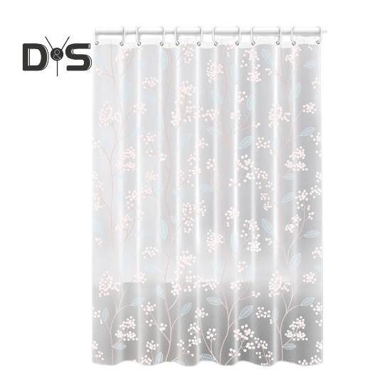 Shower Curtain with Hooks Waterproof Tear-Proof Easy To Clean Different Printings Quick Dry Light-penetrating Mold-proof Shower Liner