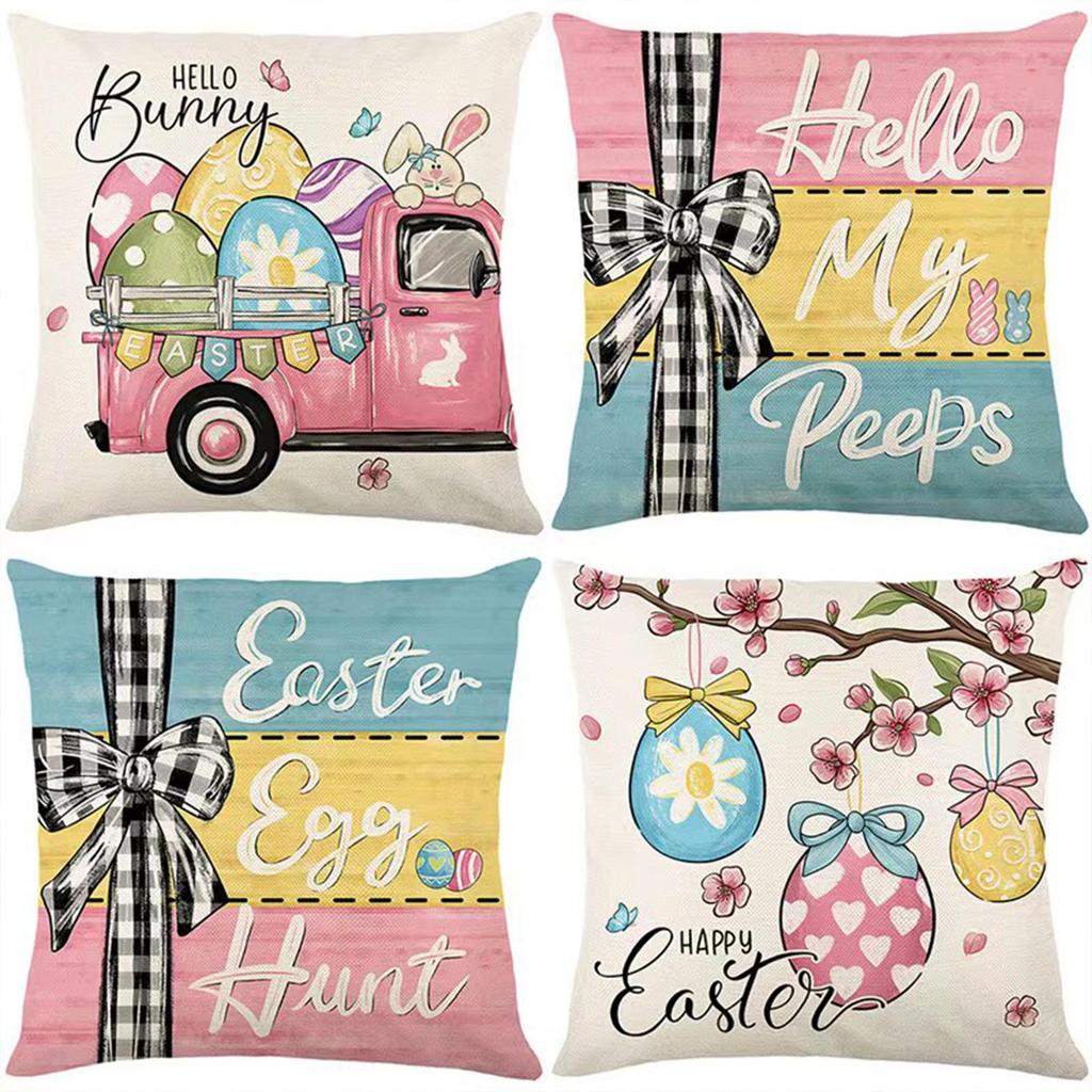 Easter Pillowcase Home Decor Cushion Cover for Living Room Sofa
